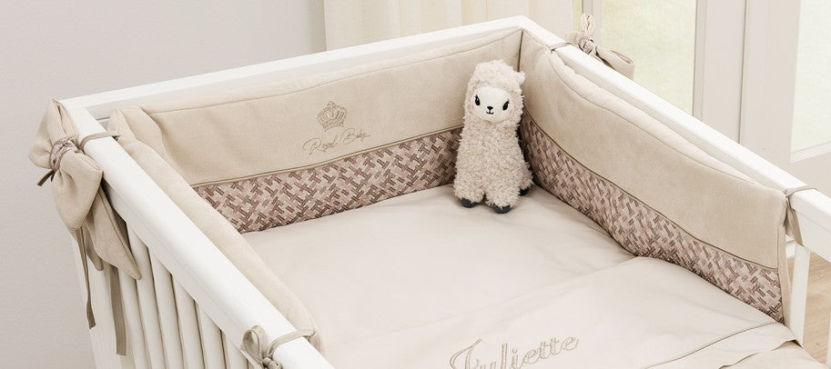 Luxe Bedrand 'Royal'  60 cm Magnolia met Suède & Satijn